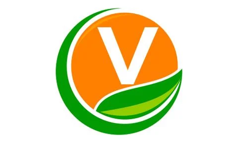 Swoosh Leaf Letter V Stock-Illustration