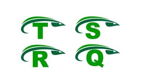 Swoosh Leaf Template Set Stock-Illustration