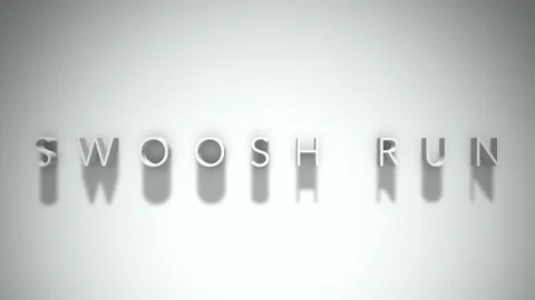 Swoosh run 3D title animation with shadows on a white background Stock Footage 297568703