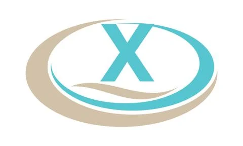 Swoosh Spa Beach Initial X Stock-Illustration