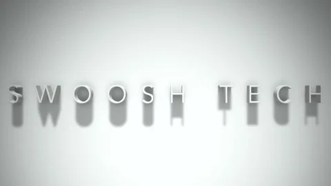 Swoosh tech 3D title animation with shadows on a white background Stock Footage 297568693