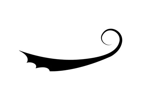 Swoosh typography text tail shape. Calligraphic decoration swish symbol. Retro Illustrazione stock