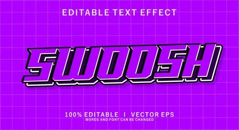 Swoosh vector text effect with modern style design Stock Illustration