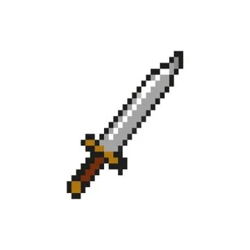 Sword 8 bits pixelated style icon Illustrazione stock