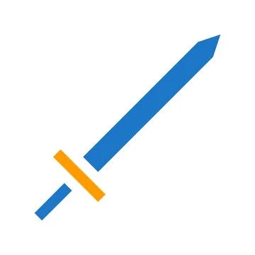 Sword ammo icon solid blue orange blue colour military symbol perfect. 스톡 일러스트