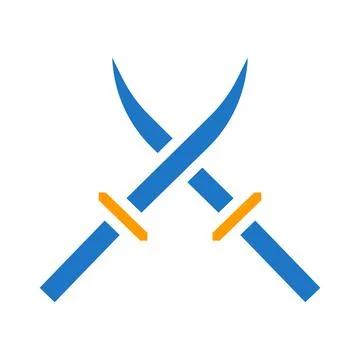 Sword ammo icon solid blue orange blue colour military symbol perfect. Illustrazione stock