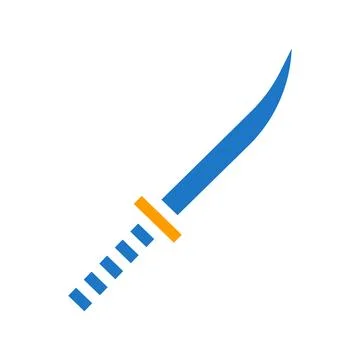 Sword ammo icon solid blue orange blue colour military symbol perfect. Stock Illustration