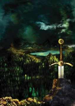 Sword and a kingdom Stock Illustration