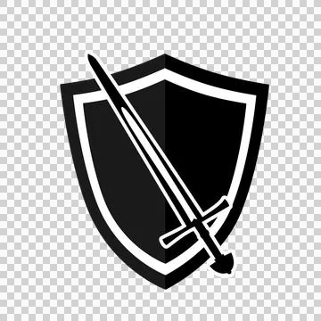 Sword and shield icon 5 Illustrazione stock