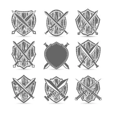 Sword and shield Stock Illustration