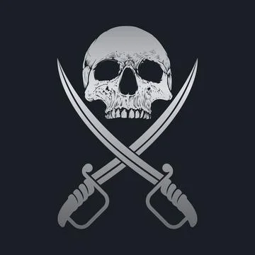 Sword and skull design vector. Stock Illustration