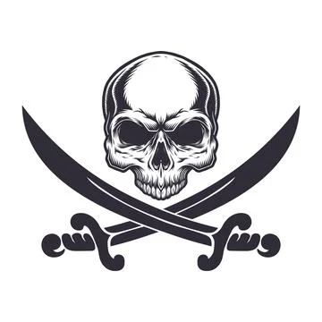 Sword and skull design vector. Stock Illustration