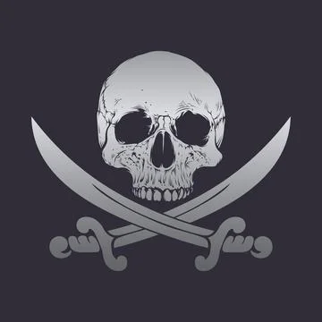 Sword and skull design vector. Stock Illustration