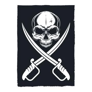 Sword and skull design vector. イラスト素材