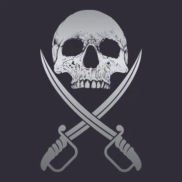 Sword and skull design vector. イラスト素材