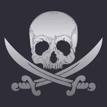 Sword and skull design vector. Stock Illustration