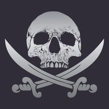 Sword and skull design vector. Stock Illustration