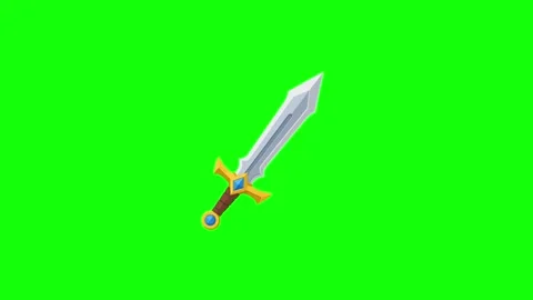 Sword animated fantasy blade weapon upgrade level progression in 4k green s.. Stock Footage 342539105