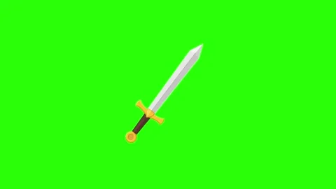 Sword animated slashing and attacking weapon blade in 4k green screen backg.. 動画素材 342540045