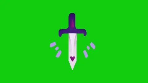 Sword animation on green screen Vidéo 329140090