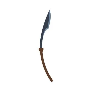 Sword antique weapon vector illustration medieval sharp blade icon. Isolated  Stock Illustration