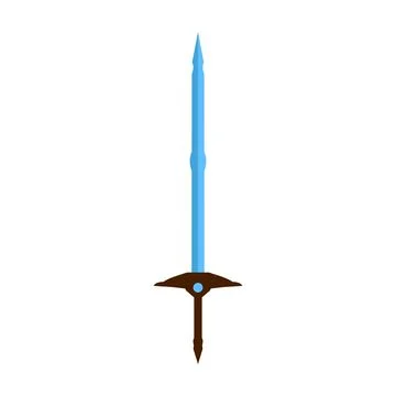 Sword antique weapon vector illustration medieval sharp blade icon. Isolated  Stock Illustration