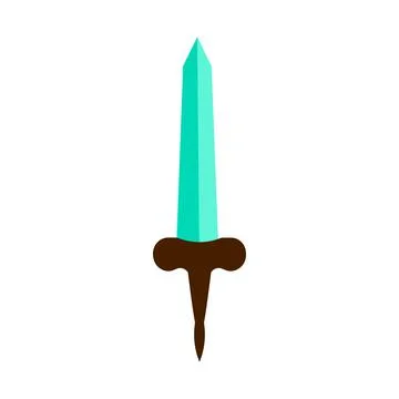 Sword antique weapon vector illustration medieval sharp blade icon. Isolated  Illustrazione stock