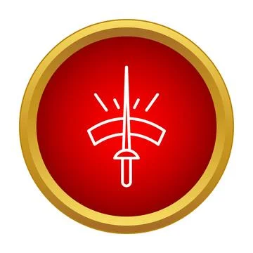 Sword balancing stunt performing act icon design Stock Illustration