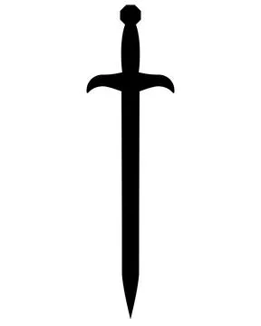Sword, blade cold weapon silhouette - vector image for logo, pictogram or stenci Stock Illustration