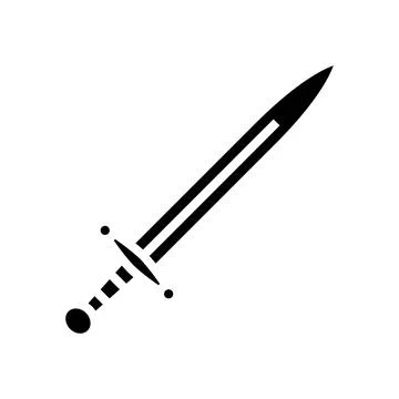 Sword byzantine glyph icon vector illustration Illustrazione stock