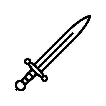 Sword byzantine line icon vector illustration Illustrazione stock