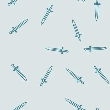Sword byzantine line seamless pattern Illustrazione stock