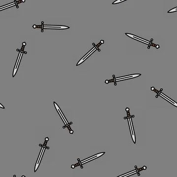 Sword byzantine vector seamless pattern Stock Illustration