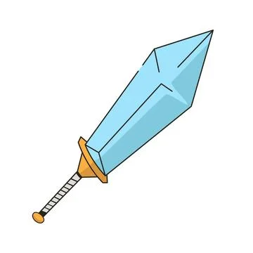 Sword cartoon style. Stock Illustration