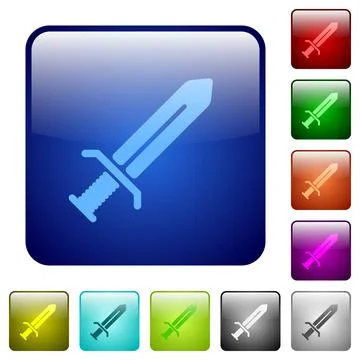 Sword color square buttons Stockillustratie