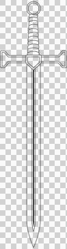 Sword-drawing-with-black-outline-without-background1 Stock Illustration
