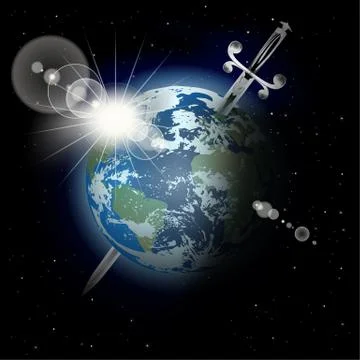 Sword in the earth Stock Illustration