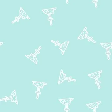 Sword fairy tale line vector seamless pattern Stock Illustration
