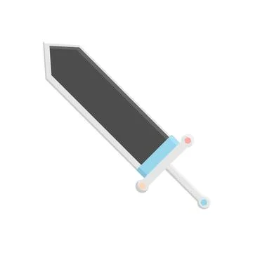 Sword Flat Illustration. Clean Icon Design Element on Isolated White Backgrou Illustrazione stock