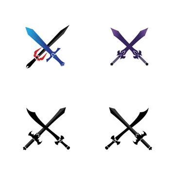Sword game item vector symbol logo template Stock Illustration