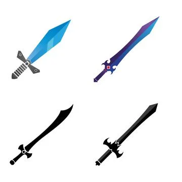Sword game item vector symbol logo template Stock Illustration
