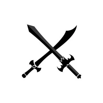 Sword game item vector symbol logo template Stock Illustration