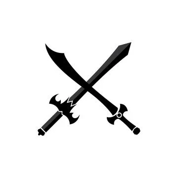 Sword game item vector symbol logo template Stock Illustration