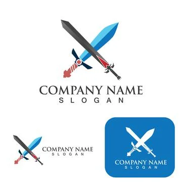 Sword game item vector symbol logo template Stock Illustration