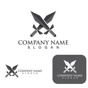 Sword game item vector symbol logo template Stock Illustration