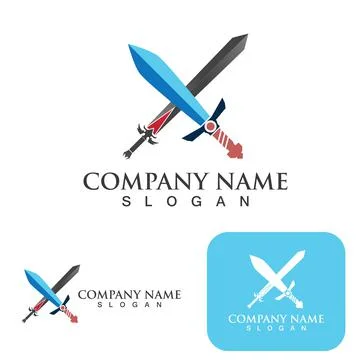 Sword game item vector symbol logo template Stock Illustration