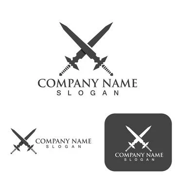 Sword game item vector symbol logo template Illustrazione stock