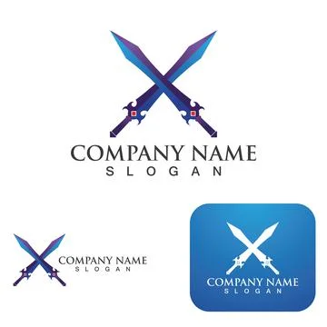 Sword game item vector symbol logo template Stock Illustration
