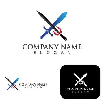 Sword game item vector symbol logo template Stock Illustration