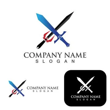 Sword game item vector symbol logo template Stock Illustration